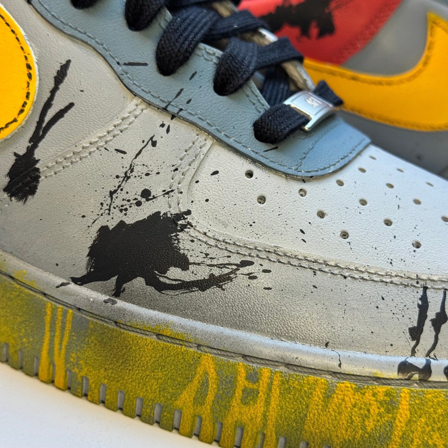 Nike Air Force 1 Custom Sneakers | Grime | Yellow - Custom Nike - Boundless Customs
