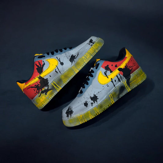 Nike Air Force 1 Custom Sneakers | Grime | Yellow - Custom Nike - Boundless Customs