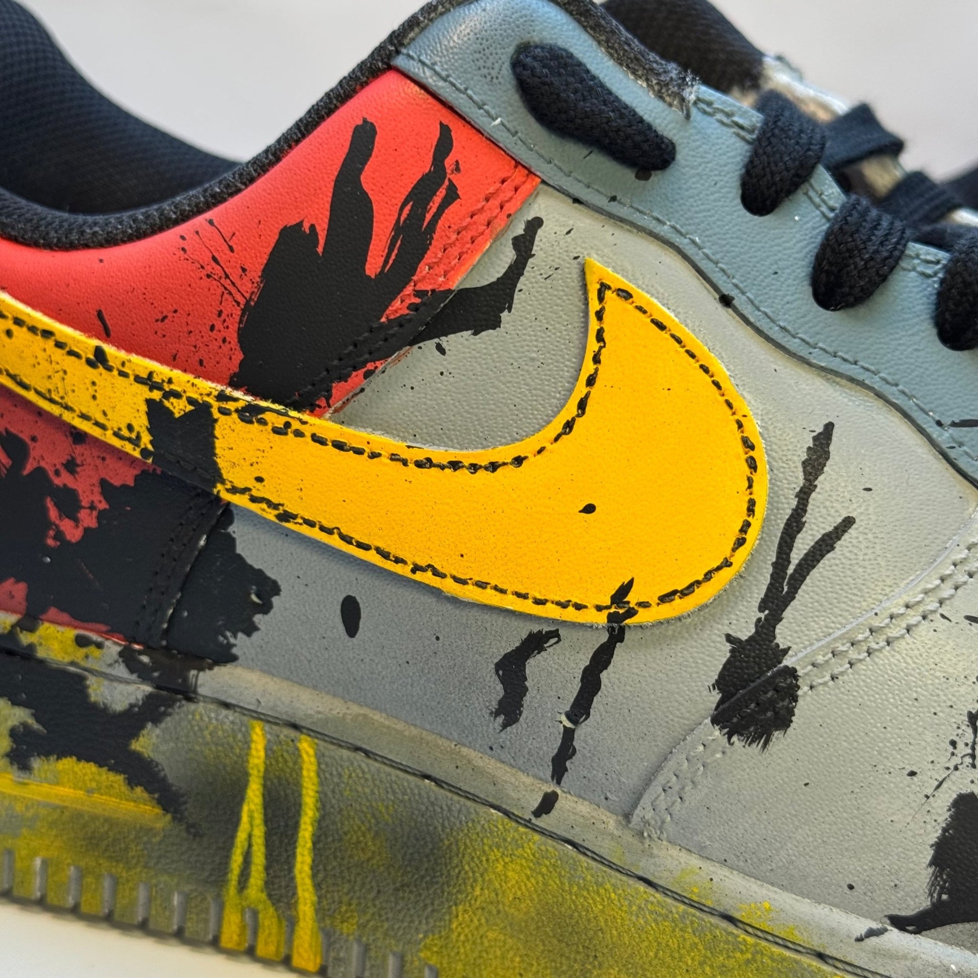 Nike Air Force 1 Custom Sneakers | Grime | Yellow - Custom Nike - Boundless Customs