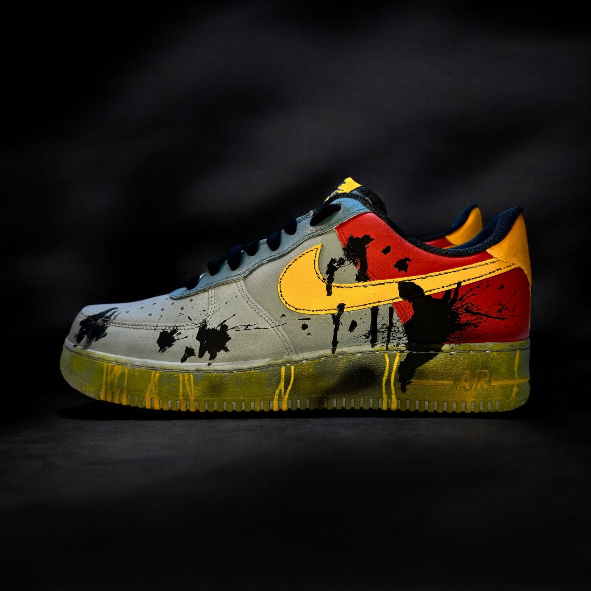 Nike Air Force 1 Custom Sneakers | Grime | Yellow - Custom Nike - Boundless Customs