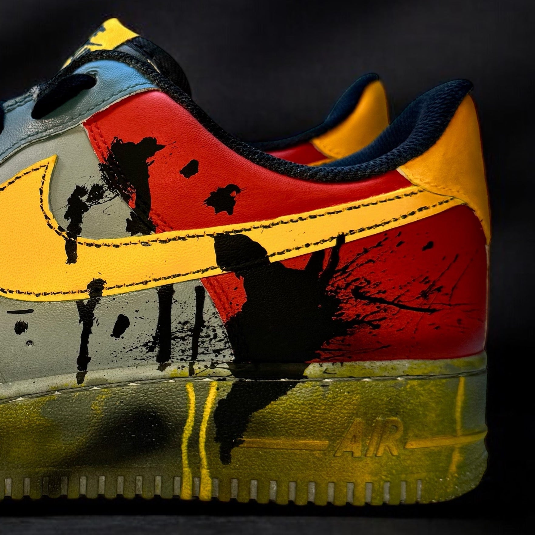 Nike Air Force 1 Custom Sneakers | Grime | Yellow - Custom Nike - Boundless Customs